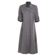 Women's long sleeve shirt dress, view 4 - MRSLM