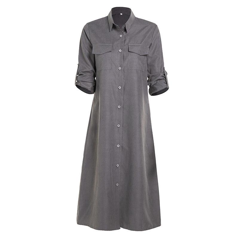 Women's long sleeve shirt dress, view 4 - MRSLM