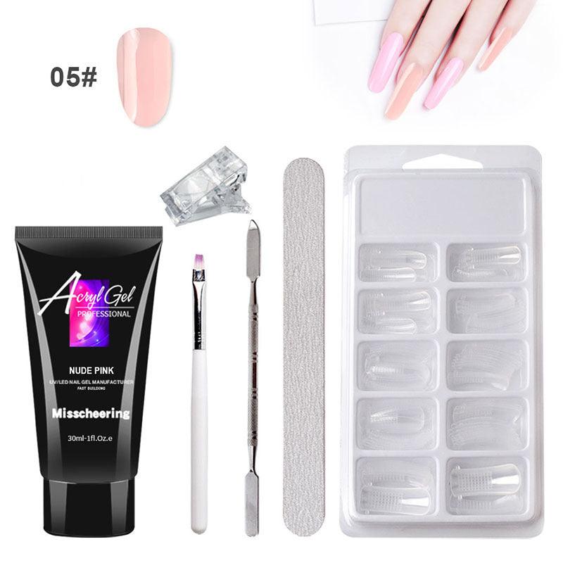 Painless Extension Gel Nail Art Without Paper Holder Quick Model Painless Crystal Gel Set - MRSLM