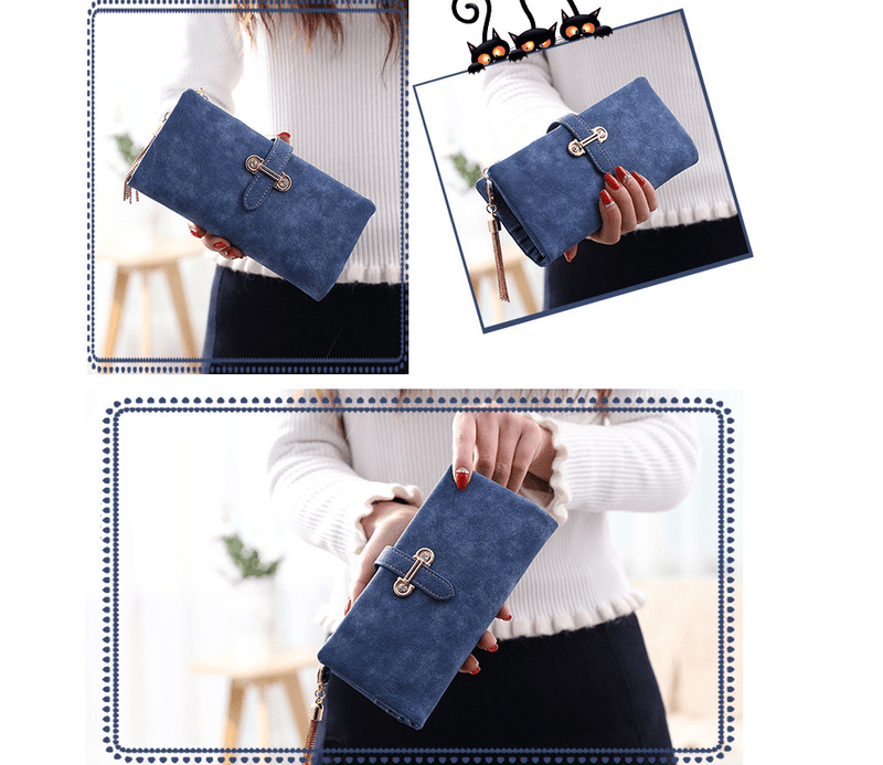 ladies multi-function wallet with tassel, view 5 - MRSLM