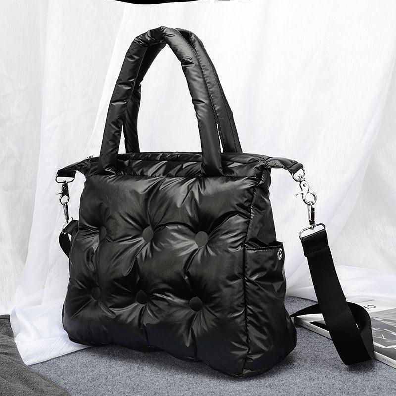 Space cotton puffer shoulder bag, view 2 - MRSLM