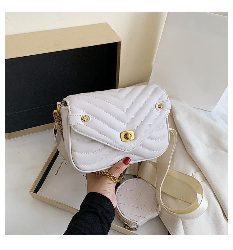 Small Fragrance Style Popular High-End Sense Chain Messenger Bag - MRSLM