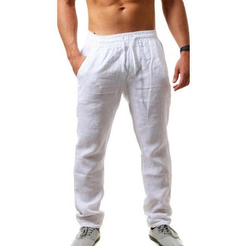 Breathable Cotton And Linen Loose Casual Sports Trousers - MRSLM