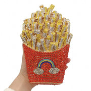 French fries rhinestone evening bag - MRSLM