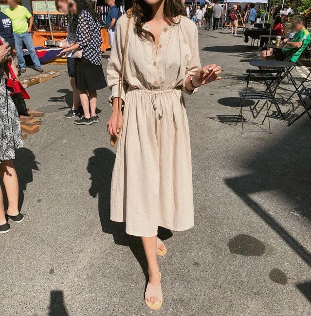 Long sleeve dress with thin straps - MRSLM