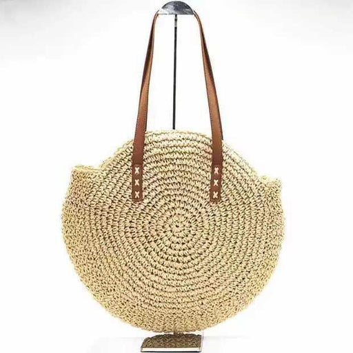Women's round straw shoulder bag - MRSLM