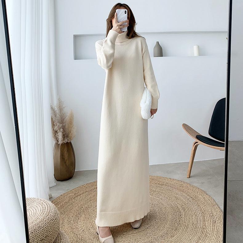 Black knitted long dress, view 3 - MRSLM