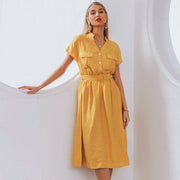 casual short sleeve slim dress - MRSLM