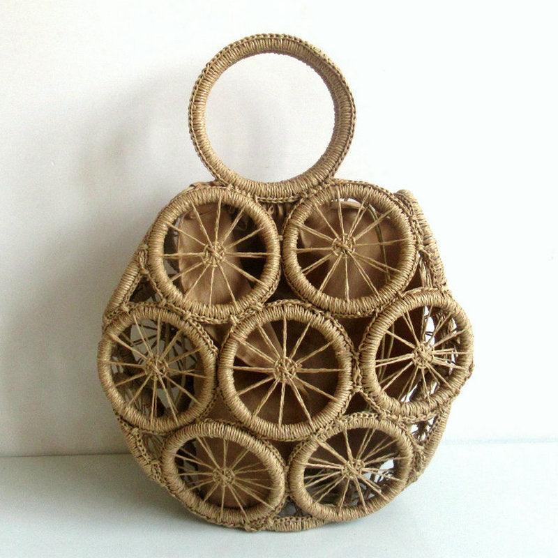 hollow woven paper rope bag, view 14 - MRSLM