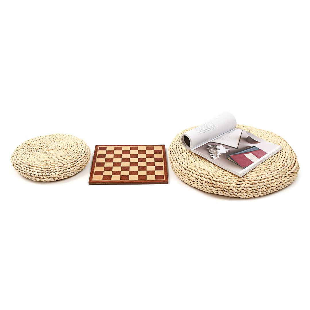 Round Weave Handmade Cushion Pillow Floor Yoga Seat Mat Tatami - MRSLM