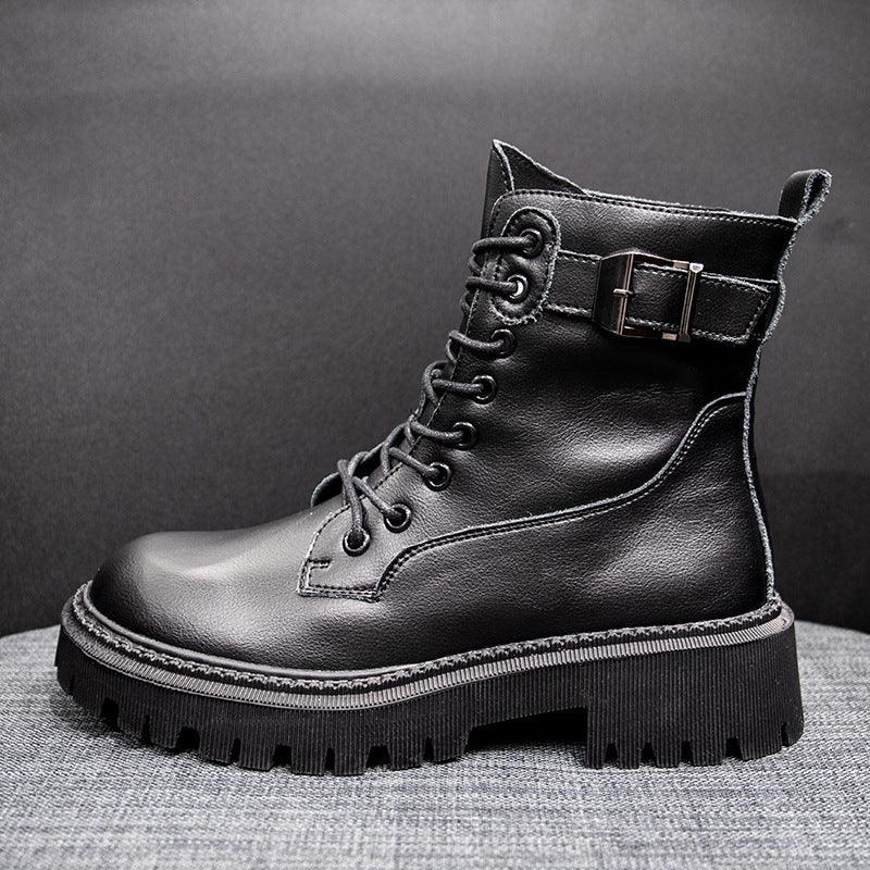 Women's mid-tube thick heel boots, view 3 - MRSLM