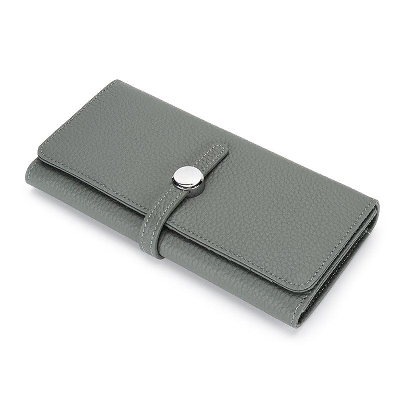 Women's Leather Long Wallet With Large Capacity Folding - MRSLM