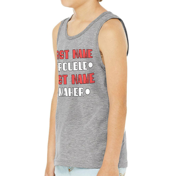 Trouble Maker Kids' Jersey Tank - Funny Sleeveless T-Shirt - Cool Kids' Tank Top - MRSLM