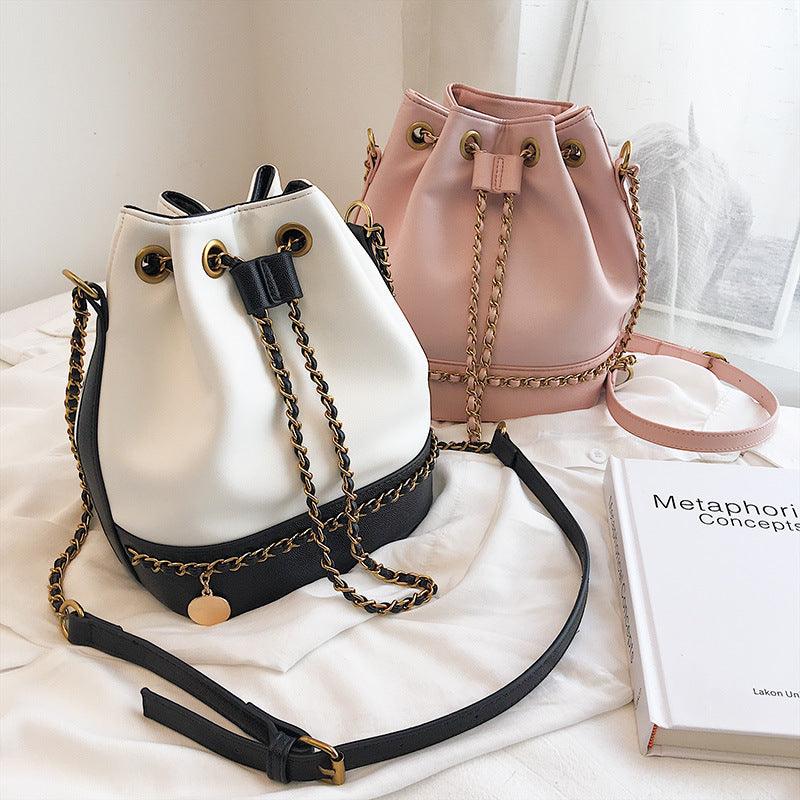 woven chain bucket handbag, view 2 - MRSLM