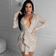 White sequin dress with a low back - MRSLM