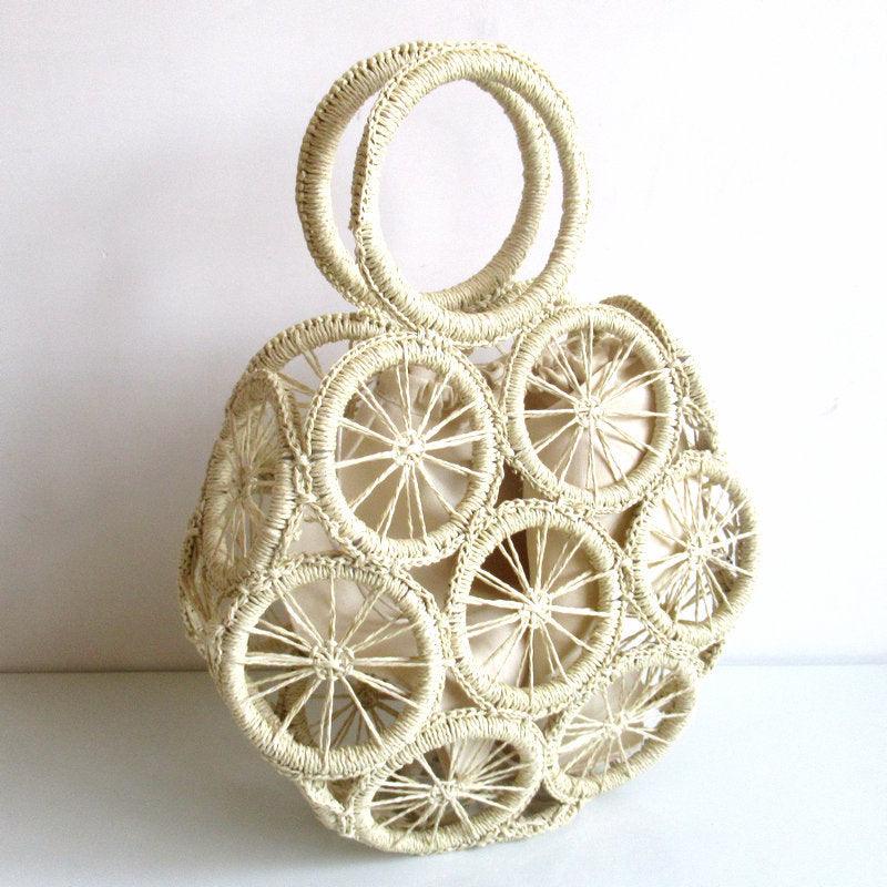 hollow woven paper rope bag, view 7 - MRSLM