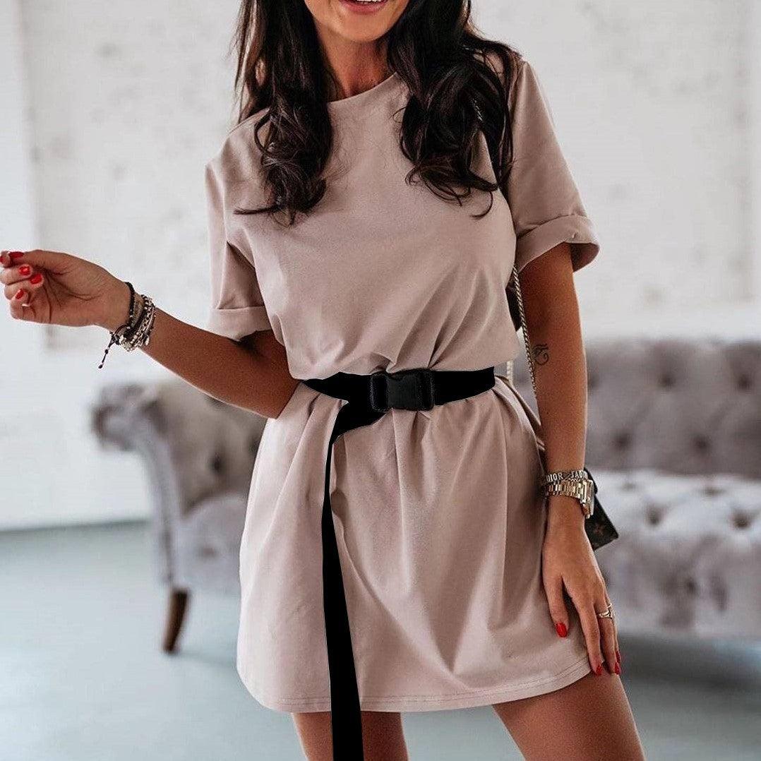 Casual solid color fashion dress - MRSLM