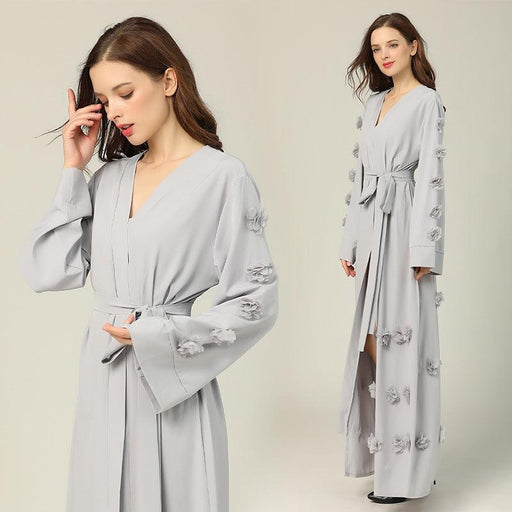 Ladies flower dress with trumpet sleeves - MRSLM