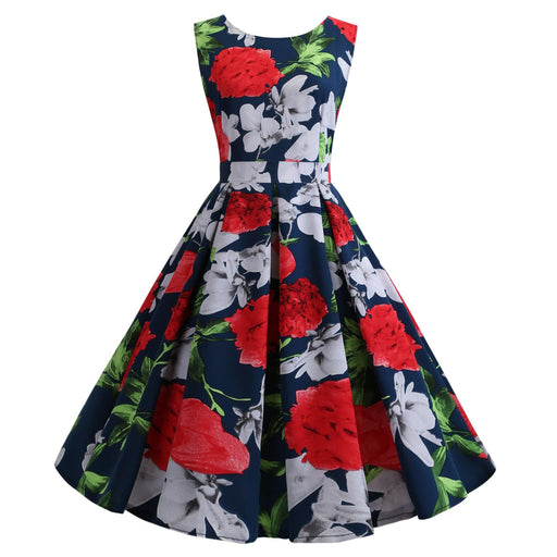 Sleeveless lace-up printed dress, view 4 - MRSLM