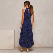 women's polka dot halter dress, view 15 - MRSLM