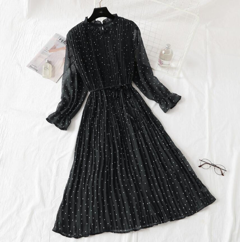 women's elegant polka dot dress, view 14 - MRSLM