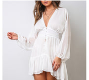 deep-V mini dress, view 4 - MRSLM