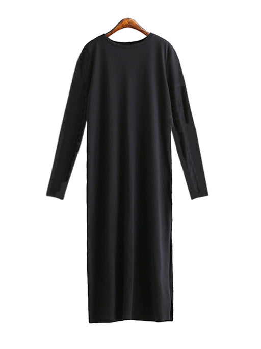Women's long split dress, view 3 - MRSLM