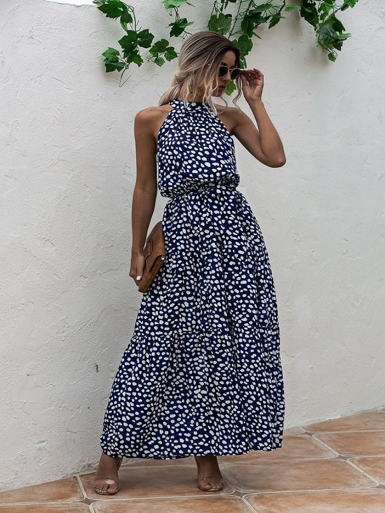 floral printed long dress, view 16 - MRSLM