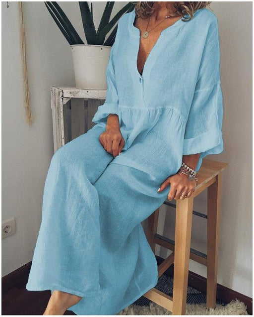 casual printed long sleeve dress - MRSLM