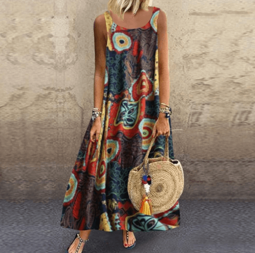 Retro print sling dress - MRSLM
