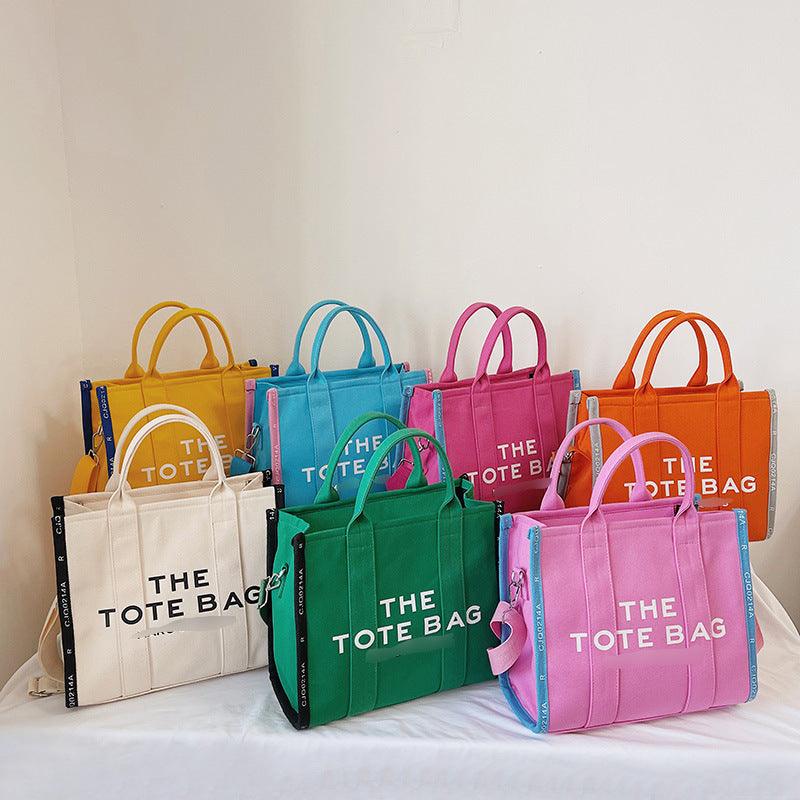 Cross-border Canvas Bag Women's Urban Simple Messenger Bag Large Capacity Crossbody Bag Square Tote Bag Womenbags - MRSLM