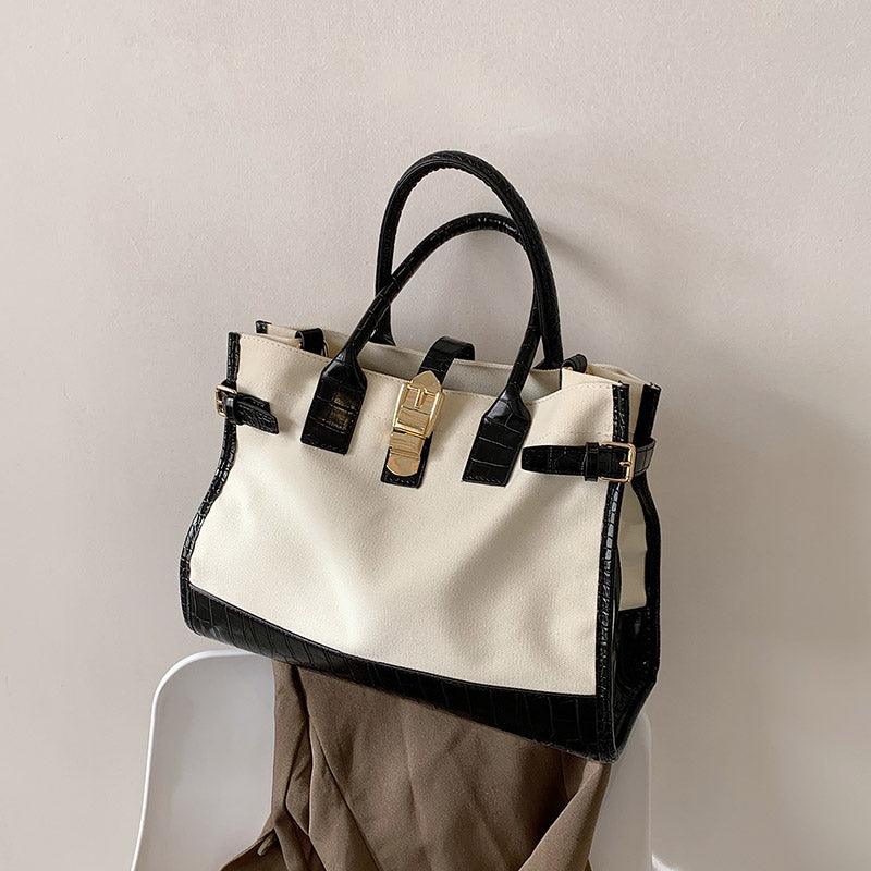 large canvas shoulder tote bag, view 4 - MRSLM