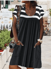 Striped short sleeve dress, view 2 - MRSLM