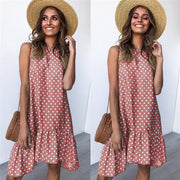Women's polka dot chiffon dress, view 9 - MRSLM