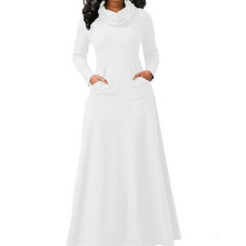 women's warm maxi dress with pockets, view 9 - MRSLM
