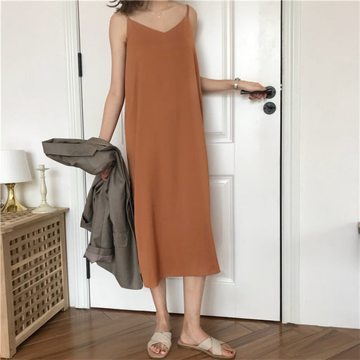 Women's loose sleeveless maxi dress, view 2 - MRSLM