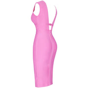v-neck bodycon women's dress, view 9 - MRSLM