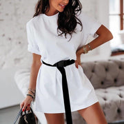 casual solid color dress, view 5 - MRSLM
