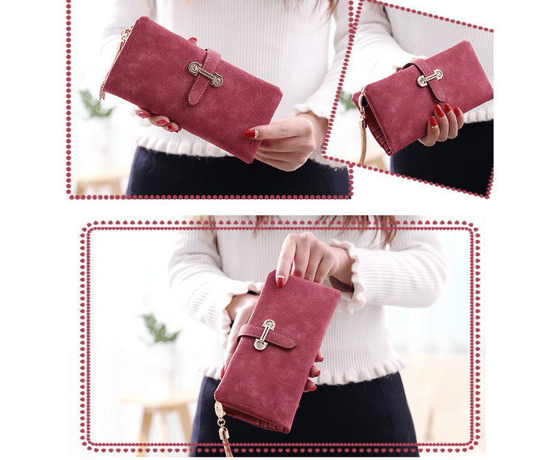 ladies multi-function wallet with tassel, view 2 - MRSLM