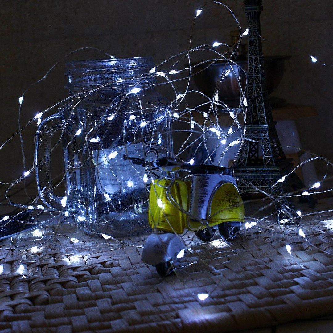 Solar Powered 8 Modes Sliver Wire 200 LED Christmas Tree Fairy String Wedding Home Party Light DC2V - MRSLM