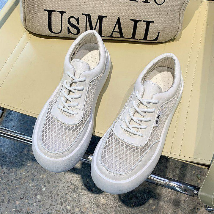Leather Loafers Top Layer Cowhide Platform Bread Shoes - MRSLM
