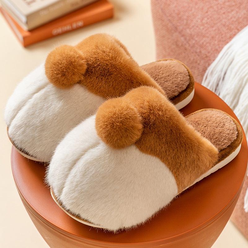 Women's Cute Indoor Plush Corgi Slippers - MRSLM