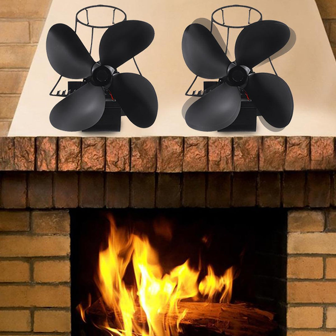 4/5 Blades Fireplace Fan Stove Fan Heated Fan Heat Powered Eco Fan Low Noise - MRSLM