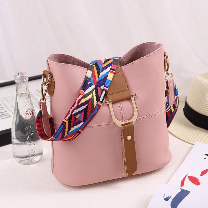 Bag 2021 female fashion color mosaic bucket bag shoulder bag with diagonal package bag manufacturers selling 8054 - MRSLM