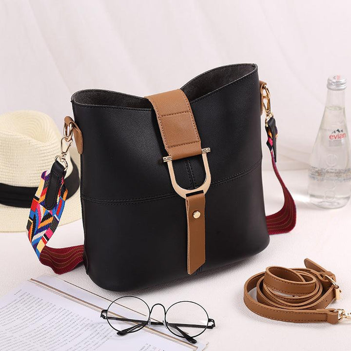 Bag 2021 female fashion color mosaic bucket bag shoulder bag with diagonal package bag manufacturers selling 8054 - MRSLM