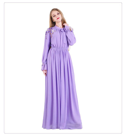Purple chiffon dress with scarf - MRSLM