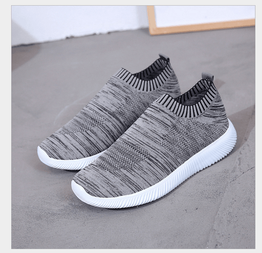 Women's knit round toe flat shoes, view 2 - MRSLM