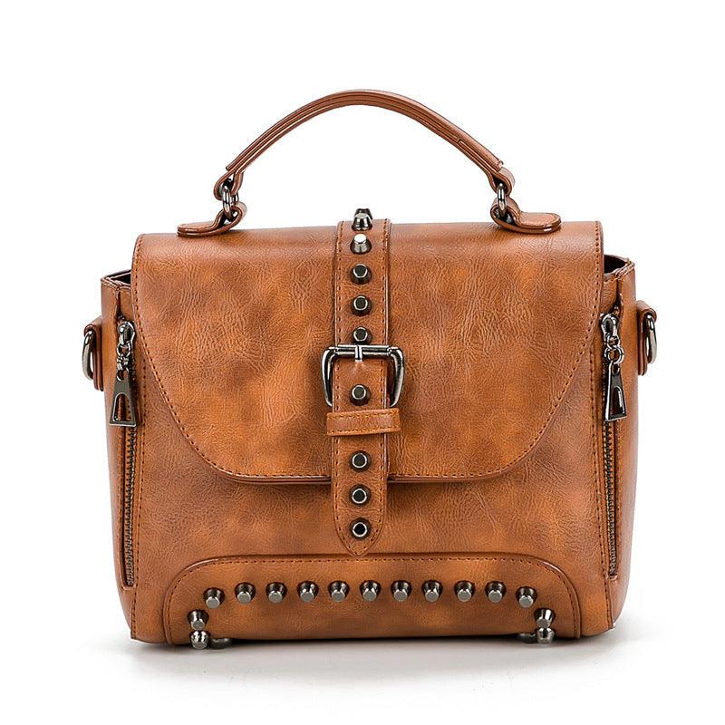 studded women's messenger bag, view 11 - MRSLM