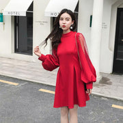spliced lantern sleeve dress, view 2 - MRSLM
