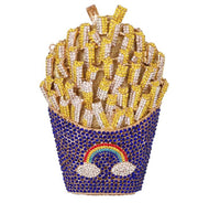 French fries rhinestone evening bag, view 21 - MRSLM
